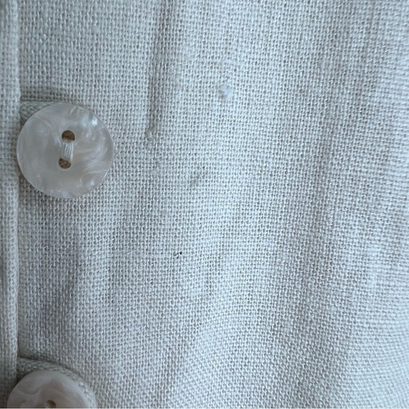 Joie Tan Linen Button Down Cropped Blouse Size 1x NWT - Picture 4 of 7
